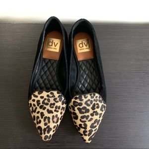 Dolce Vita 6.5 Flats Leopard Calf Black Pointed